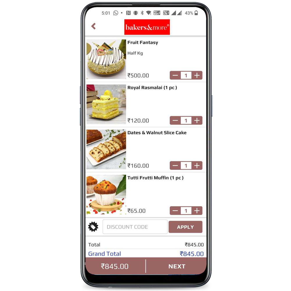 Add to Cart in App 