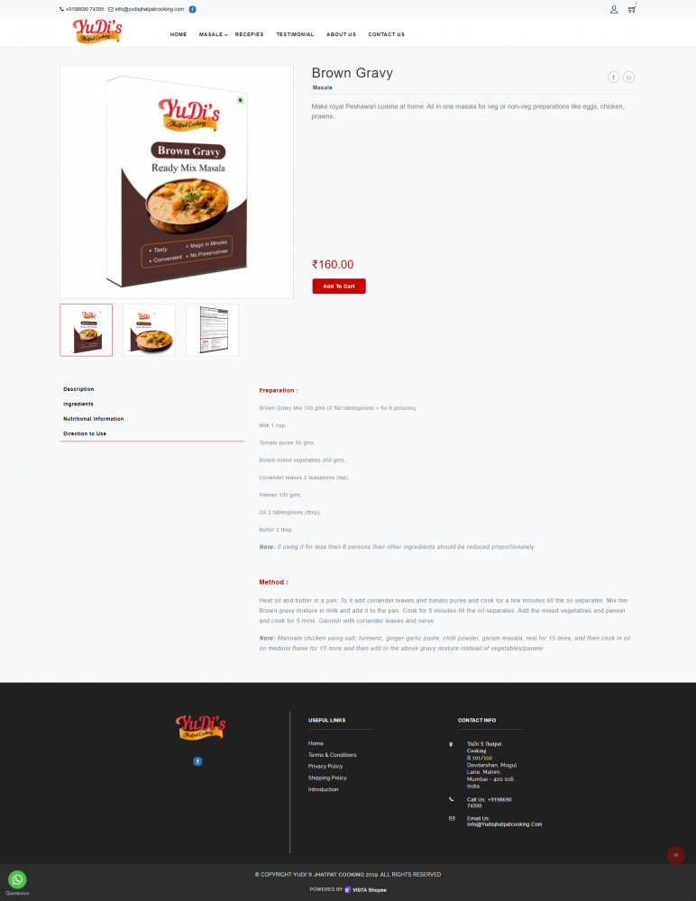 Website Product Page
