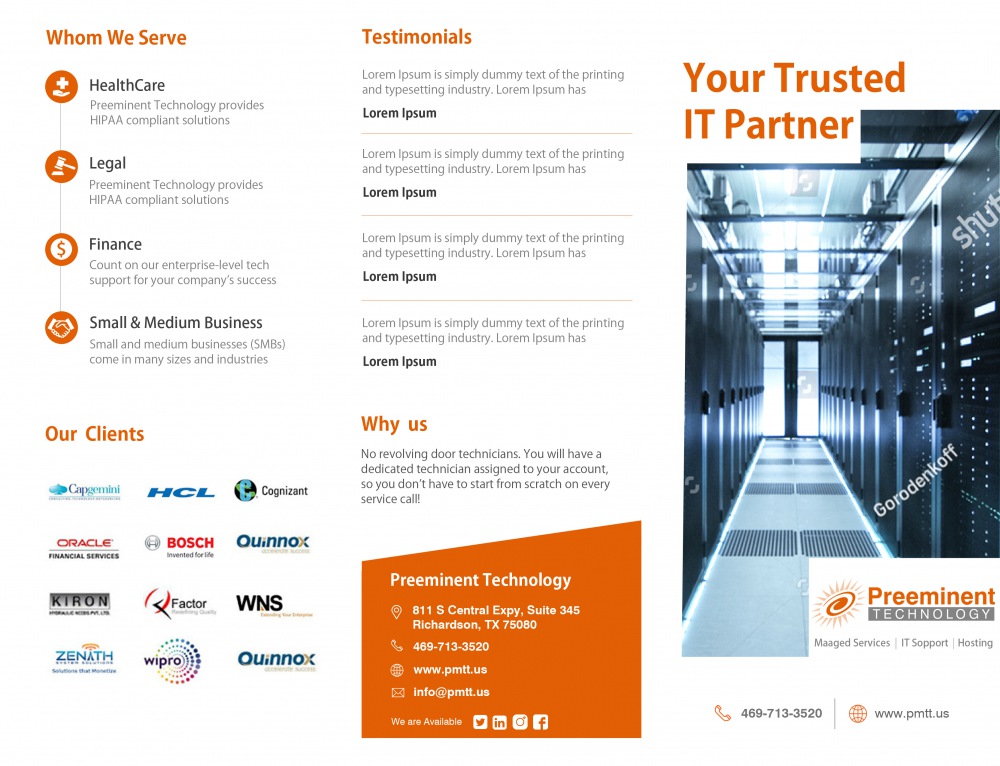 Two Fold Product Brochure Outside